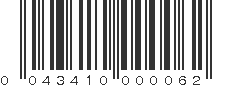 UPC 043410000062