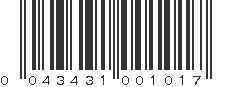 UPC 043431001017