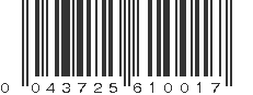 UPC 043725610017