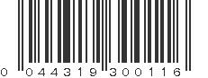 UPC 044319300116