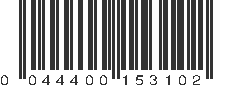 UPC 044400153102