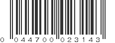 UPC 044700023143