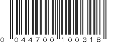 UPC 044700100318