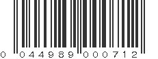 UPC 044989000712