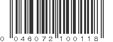 UPC 046072100118