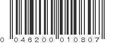 UPC 046200010807