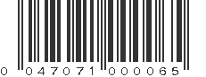 UPC 047071000065