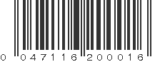 UPC 047116200016