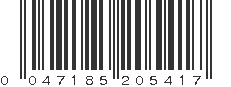 UPC 047185205417