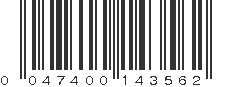 UPC 047400143562