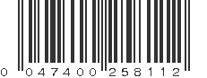 UPC 047400258112