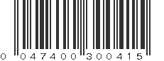 UPC 047400300415