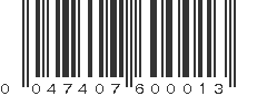 UPC 047407600013