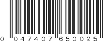 UPC 047407650025