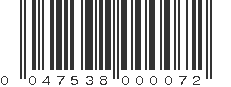 UPC 047538000072