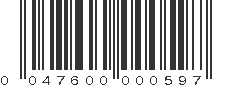 UPC 047600000597