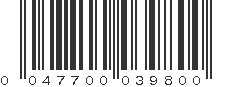 UPC 047700039800