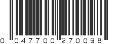 UPC 047700270098