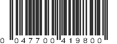 UPC 047700419800