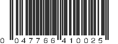 UPC 047766410025