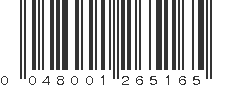 UPC 048001265165