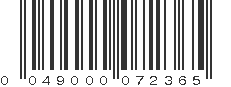 UPC 049000072365