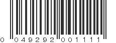 UPC 049292001111