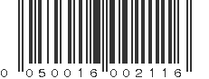 UPC 050016002116