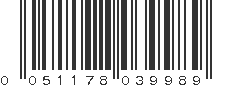 UPC 051178039989