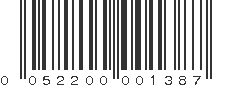 UPC 052200001387