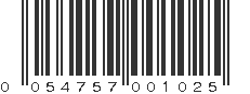 UPC 054757001025