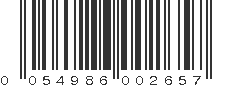 UPC 054986002657