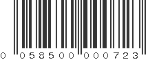 UPC 058500000723