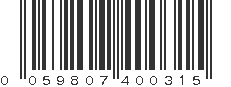 UPC 059807400315