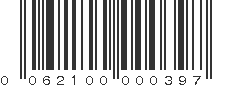 UPC 062100000397