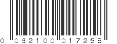 UPC 062100017258