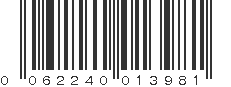 UPC 062240013981