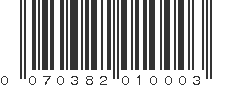 UPC 070382010003