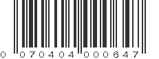 UPC 070404000647