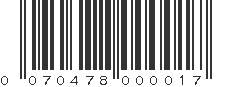 UPC 070478000017