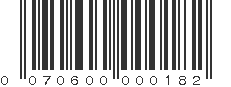 UPC 070600000182