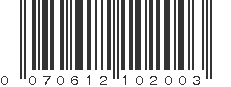 UPC 070612102003