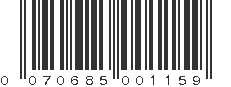 UPC 070685001159