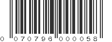 UPC 070796000058