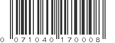 UPC 071040170008