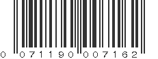 UPC 071190007162