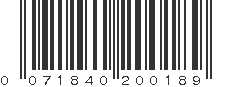 UPC 071840200189