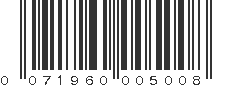 UPC 071960005008