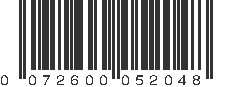 UPC 072600052048