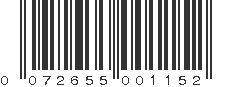 UPC 072655001152